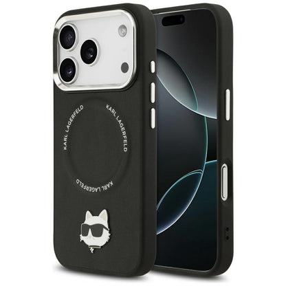 Coque MagSafe pour Apple iPhone 17 Pro Max, Karl Lagerfeld, Choupette Pin, Noire