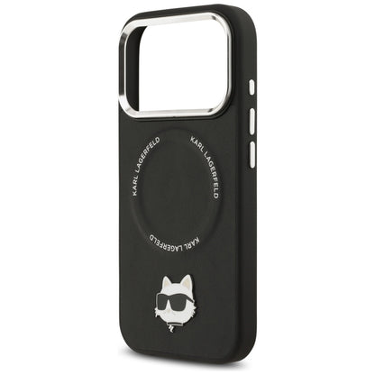Coque MagSafe pour Apple iPhone 17 Pro Max, Karl Lagerfeld, Choupette Pin, Noire