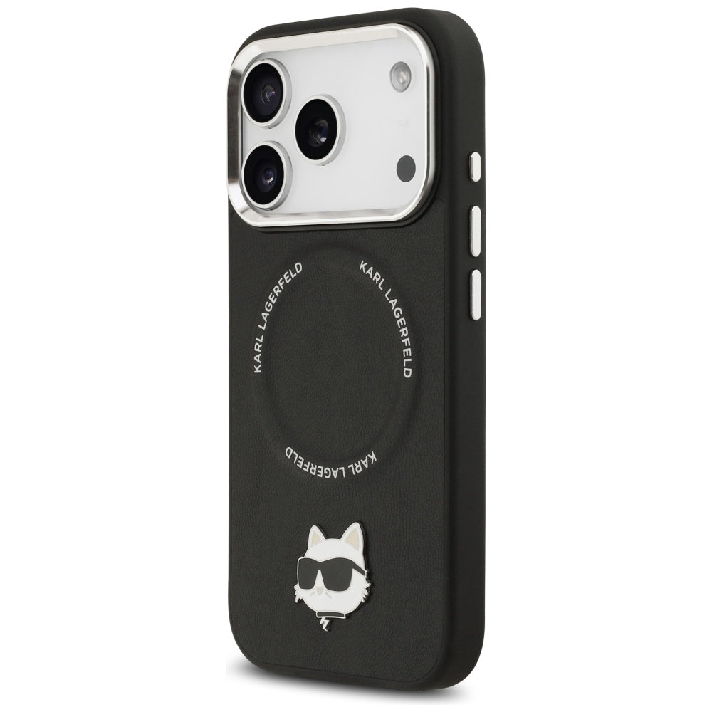 Coque MagSafe pour Apple iPhone 17 Pro Max, Karl Lagerfeld, Choupette Pin, Noire