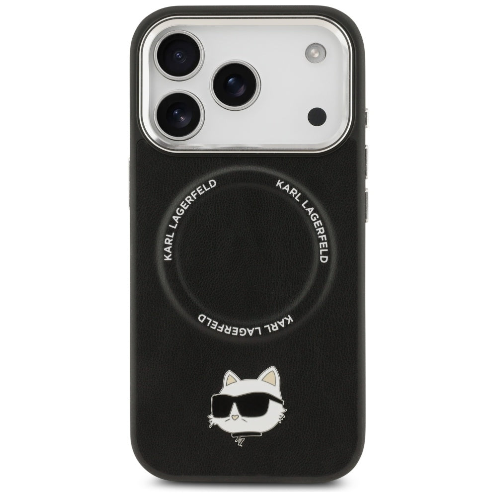 Coque MagSafe pour Apple iPhone 17 Pro Max, Karl Lagerfeld, Choupette Pin, Noire