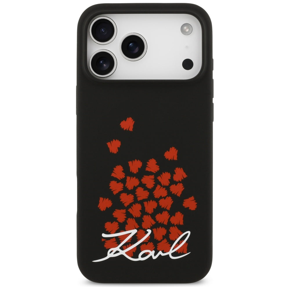 Custodia MagSafe per Apple iPhone 17 Pro Max, Karl Lagerfeld, logo Heart Sign, Nera