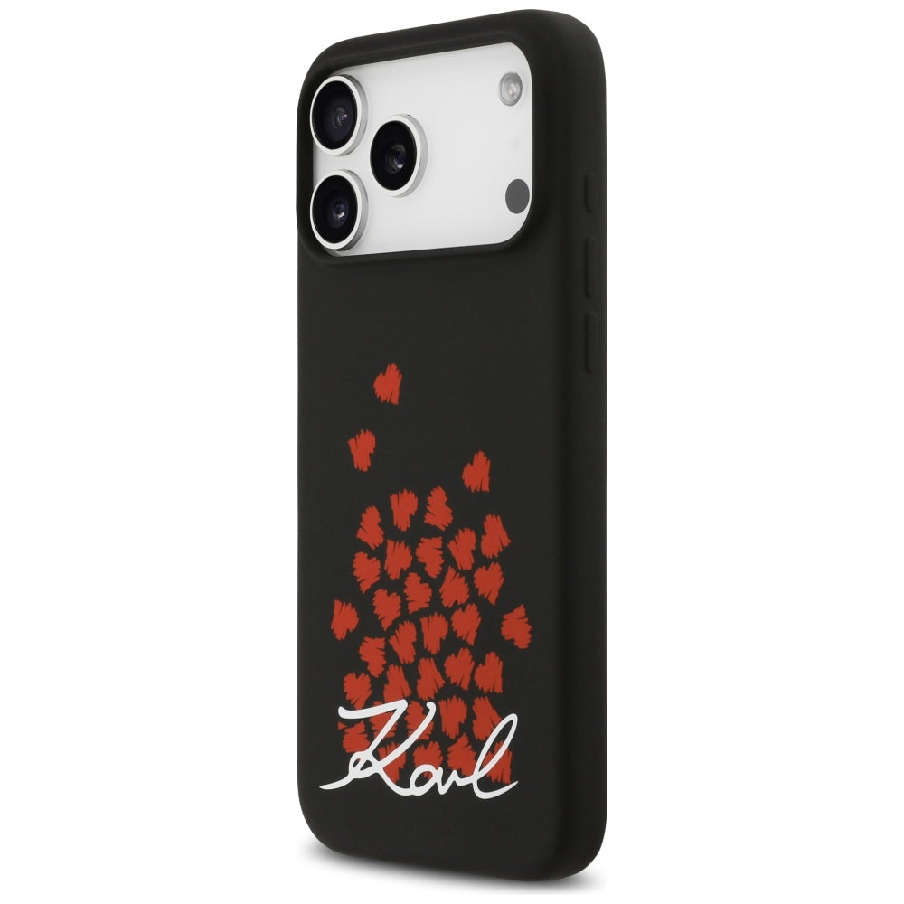 Custodia MagSafe per Apple iPhone 17 Pro Max, Karl Lagerfeld, logo Heart Sign, Nera