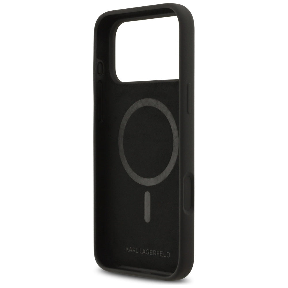 Custodia MagSafe per Apple iPhone 17 Pro Max, Karl Lagerfeld, logo Heart Sign, Nera