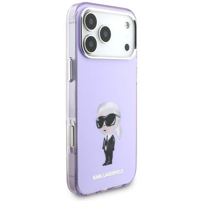 Étui MagSafe pour Apple iPhone 17 Pro Max, Karl Lagerfeld, IML Aquarelle Logo Karl, Violet