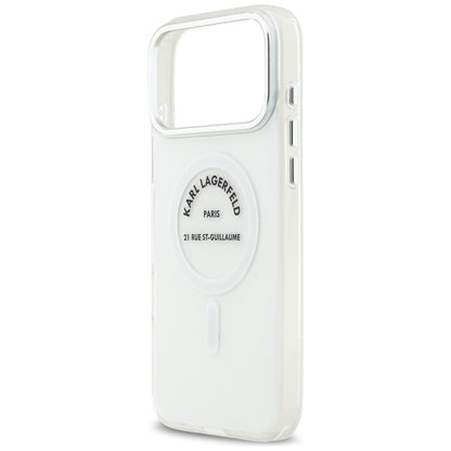 MagSafe Hülle für Apple iPhone 17 Pro Max, Karl Lagerfeld, IML Logo RSG, Transparent