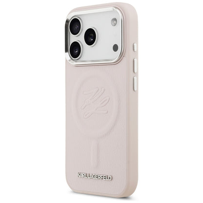 MagSafe Hülle für Apple iPhone 17 Pro Max, Karl Lagerfeld, Initial & Metal Logo, Rosa