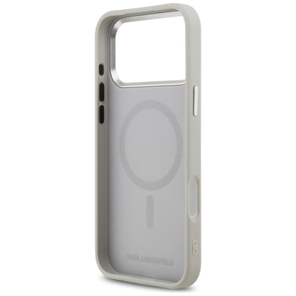 Custodia MagSafe per Apple iPhone 17 Pro Max, Karl Lagerfeld, Karl & Choupette Pins, Grigio