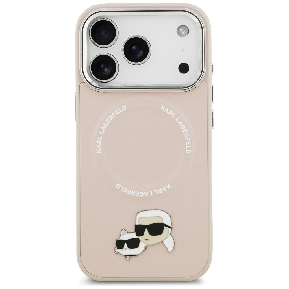 Custodia MagSafe per Apple iPhone 17 Pro Max, Karl Lagerfeld, Karl & Choupette Pins, Rosa