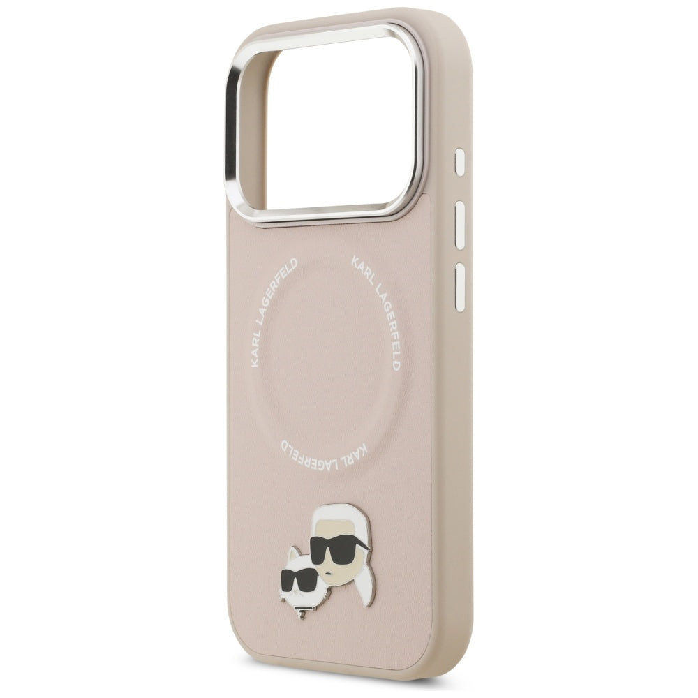 Custodia MagSafe per Apple iPhone 17 Pro Max, Karl Lagerfeld, Karl & Choupette Pins, Rosa