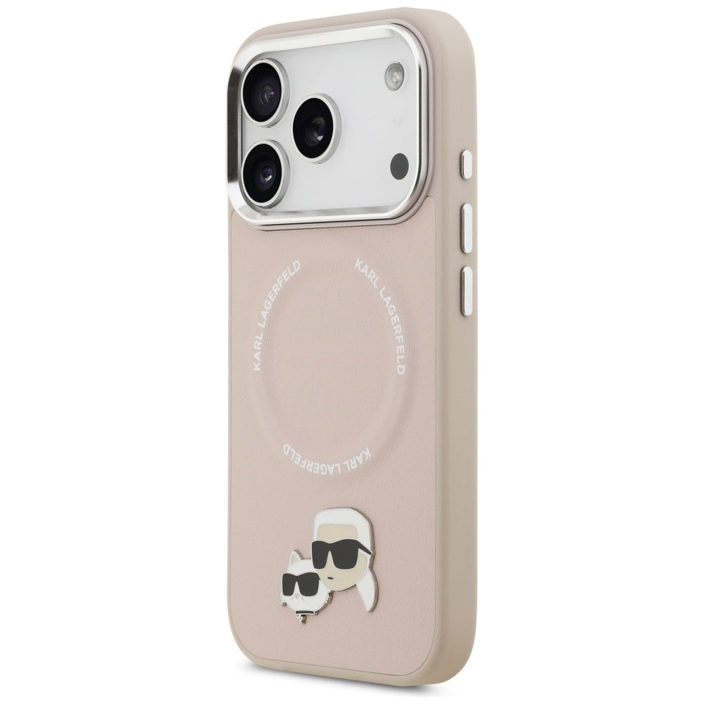 Custodia MagSafe per Apple iPhone 17 Pro Max, Karl Lagerfeld, Karl & Choupette Pins, Rosa