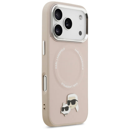 Custodia MagSafe per Apple iPhone 17 Pro Max, Karl Lagerfeld, Karl & Choupette Pins, Rosa