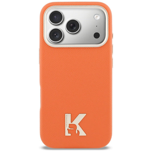Coque MagSafe pour Apple iPhone 17 Pro Max, Karl Lagerfeld, Logo Karl Head, Orange