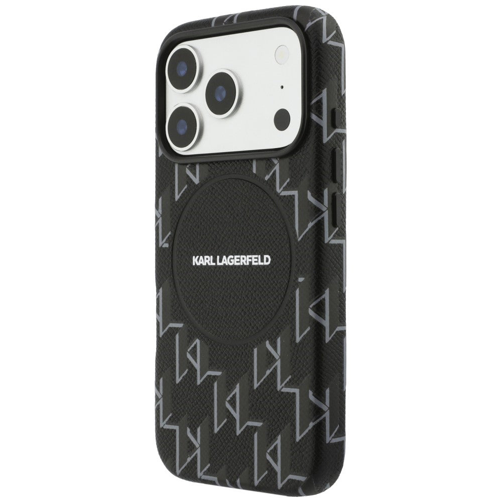 Custodia MagSafe per Apple iPhone 17 Pro Max, Karl Lagerfeld, Logo KL Monogram, Nera