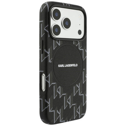 Custodia MagSafe per Apple iPhone 17 Pro Max, Karl Lagerfeld, Logo KL Monogram, Nera