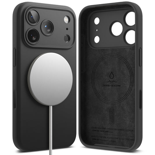 Coque MagSafe pour Apple iPhone 17 Pro Max, Ringke, Silicone, Noire