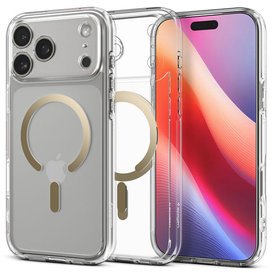Coque MagSafe pour Apple iPhone 17 Pro Max, Spigen, Ultra Hybrid, Or Transparent