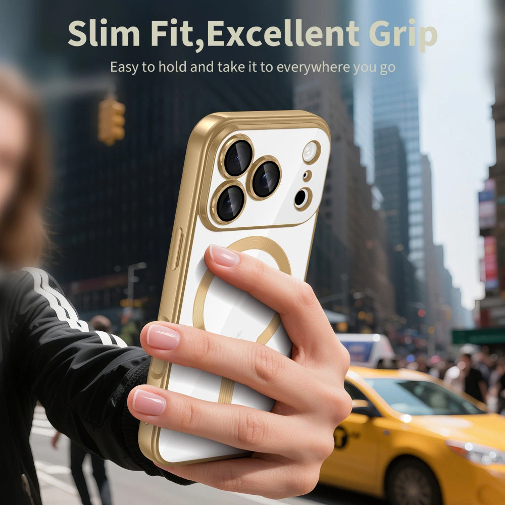 MagSafe Hülle für Apple iPhone 17 Pro Max, Techsuit, Luxury Crystal, Orange