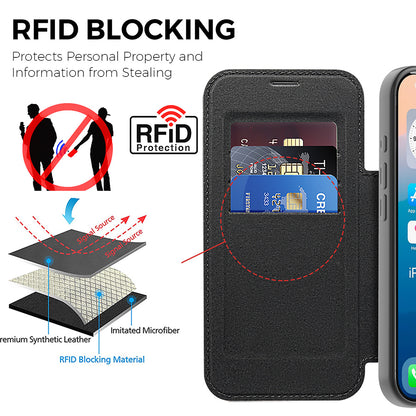 Custodia MagSafe per Apple iPhone 17 Pro Max, Techsuit, SmartMag Book, Verde