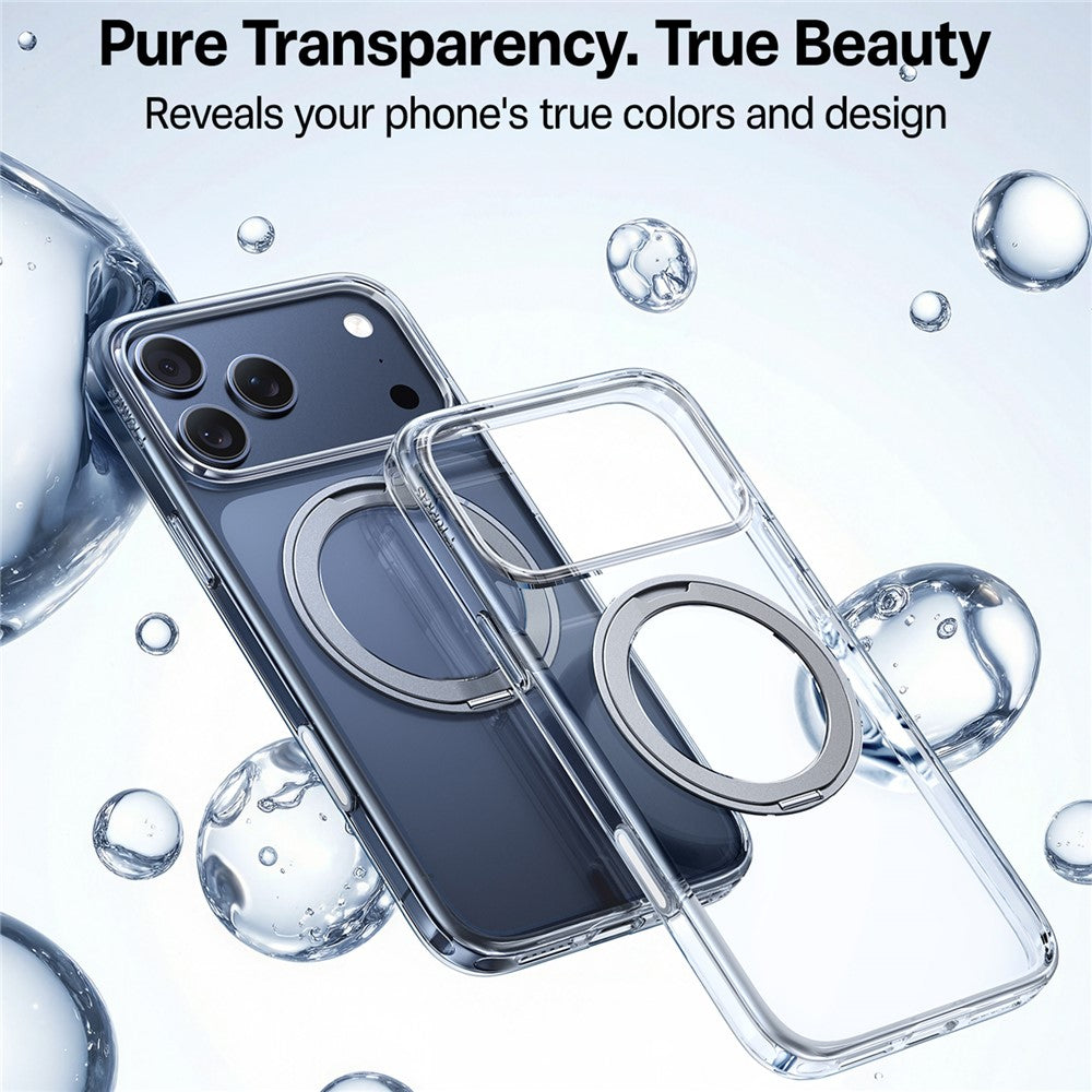 Custodia MagSafe per Apple iPhone 17 Pro Max, Torras, Ostand Pro, Trasparente