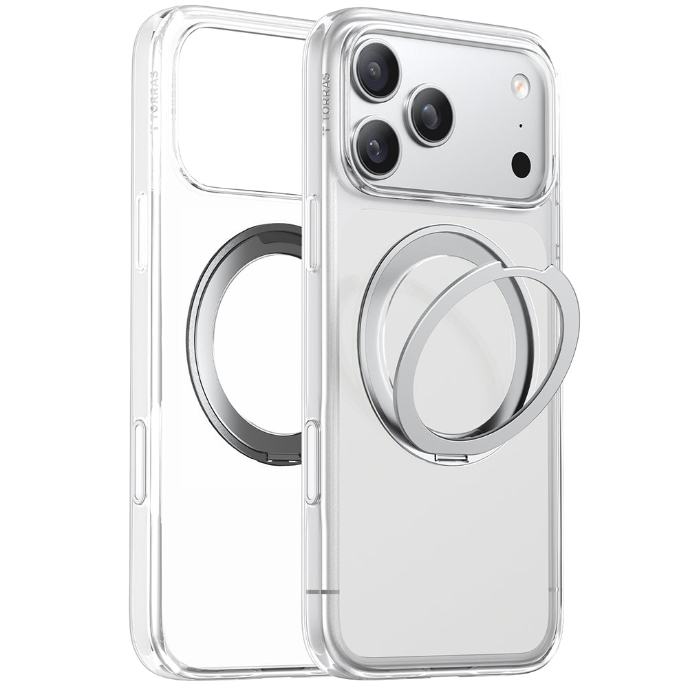 Custodia MagSafe per Apple iPhone 17 Pro Max, Torras, Ostand Pro, Trasparente