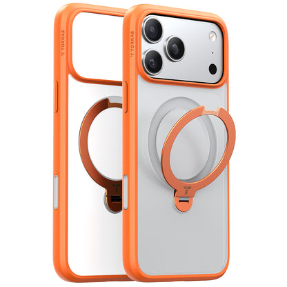 Coque MagSafe pour Apple iPhone 17 Pro Max, Torras, Ostand Spin, Orange