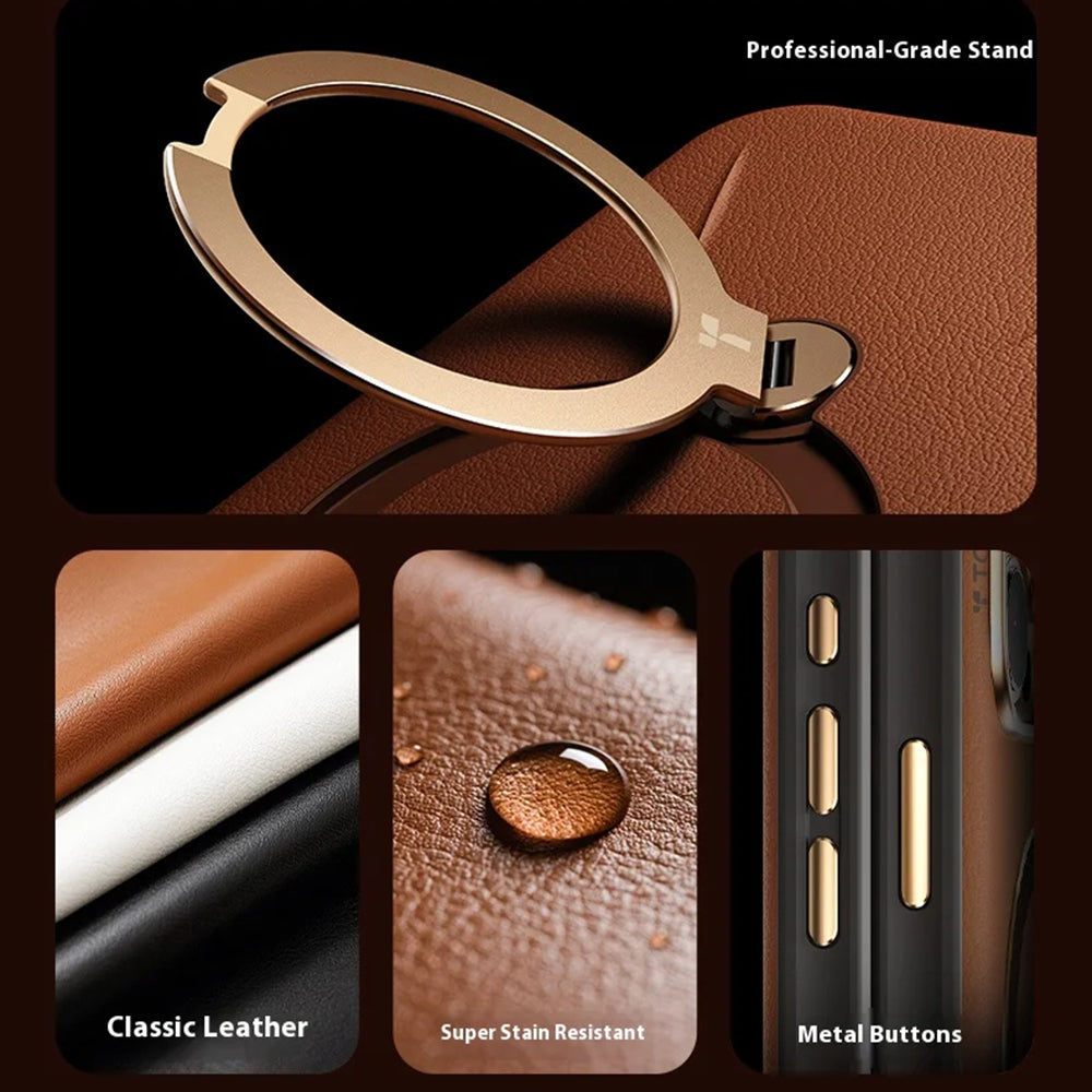 Étui MagSafe pour Apple iPhone 17 Pro Max, Torras, QPRO Leather, Marron