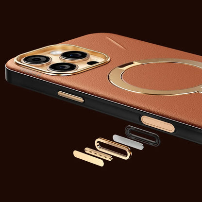Étui MagSafe pour Apple iPhone 17 Pro Max, Torras, QPRO Leather, Marron
