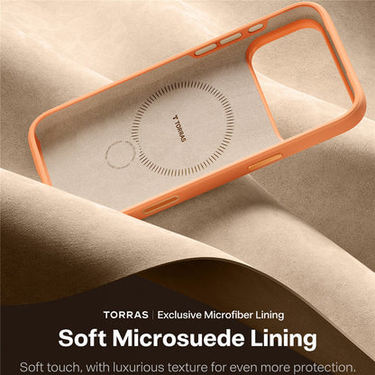 Étui MagSafe pour Apple iPhone 17 Pro Max, Torras, QPRO Silicone, Orange