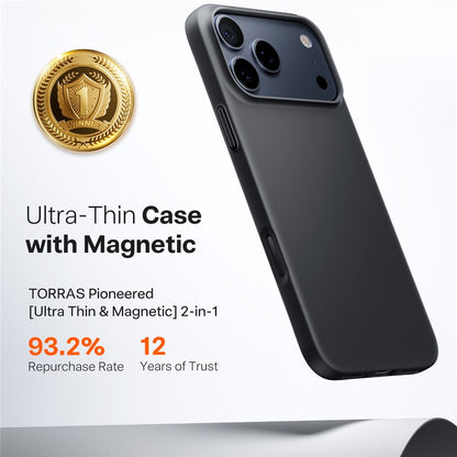 Coque MagSafe pour Apple iPhone 17 Pro Max, Torras, SlimFit, Noire