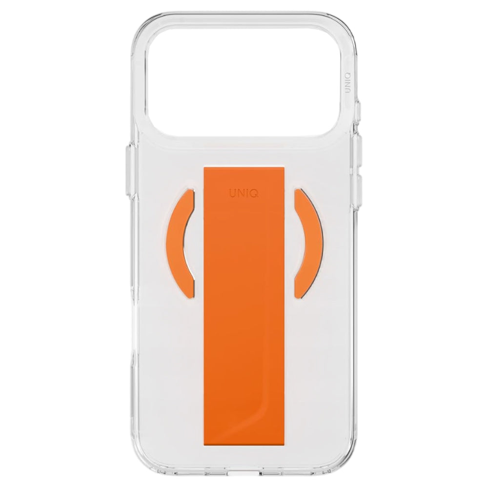 MagSafe-Hülle für Apple iPhone 17 Pro Max, UNIQ, Heldro Air MagClick, Transparent Orange