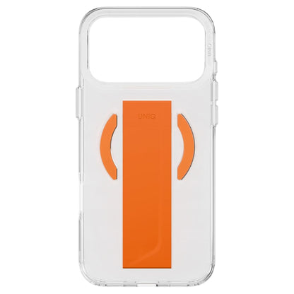 MagSafe-Hülle für Apple iPhone 17 Pro Max, UNIQ, Heldro Air MagClick, Transparent Orange