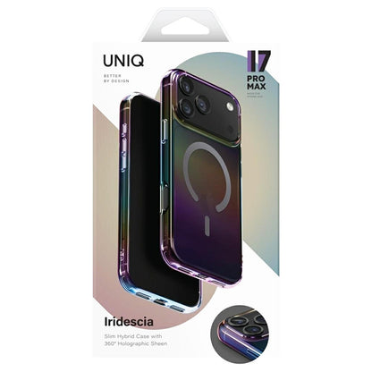 Coque MagSafe pour Apple iPhone 17 Pro Max, UNIQ, Iridescia MagClick, Aurora