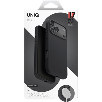 Custodia MagSafe per Apple iPhone 17 Pro Max, UNIQ, Lino MagClick, Nera