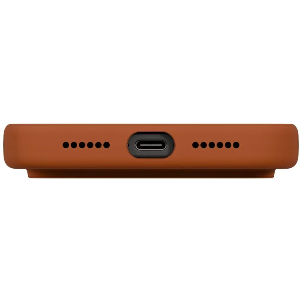 Custodia MagSafe per Apple iPhone 17 Pro Max, UNIQ, Lino MagClick, Arancione Scuro