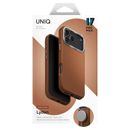 Custodia MagSafe per Apple iPhone 17 Pro Max, UNIQ, Lyden Leatherette, Marrone