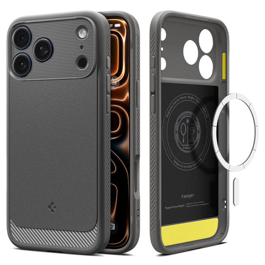 Coque MagSafe pour Apple iPhone 17 Pro, Spigen, Rugged Armor, Gris