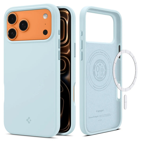 Coque MagSafe pour Apple iPhone 17 Pro, Spigen, Silicone Fit, Bleu