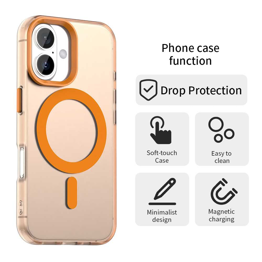 Coque MagSafe pour Apple iPhone 17 Pro, Techsuit, CandyCase, Orange
