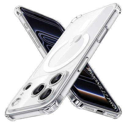 Custodia MagSafe per Apple iPhone 17 Pro, Techsuit, Antiurto, Trasparente
