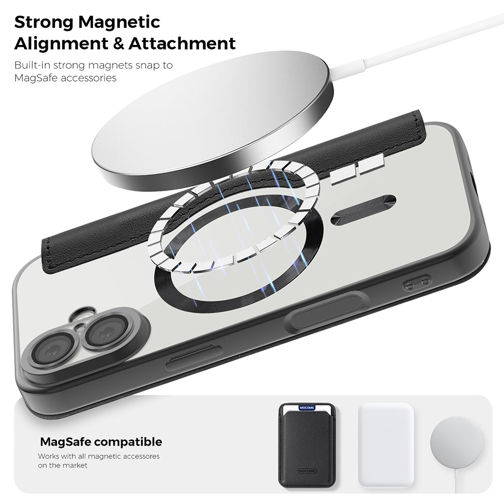 Custodia MagSafe per Apple iPhone 17 Pro, Techsuit, SmartMag Book, Nera