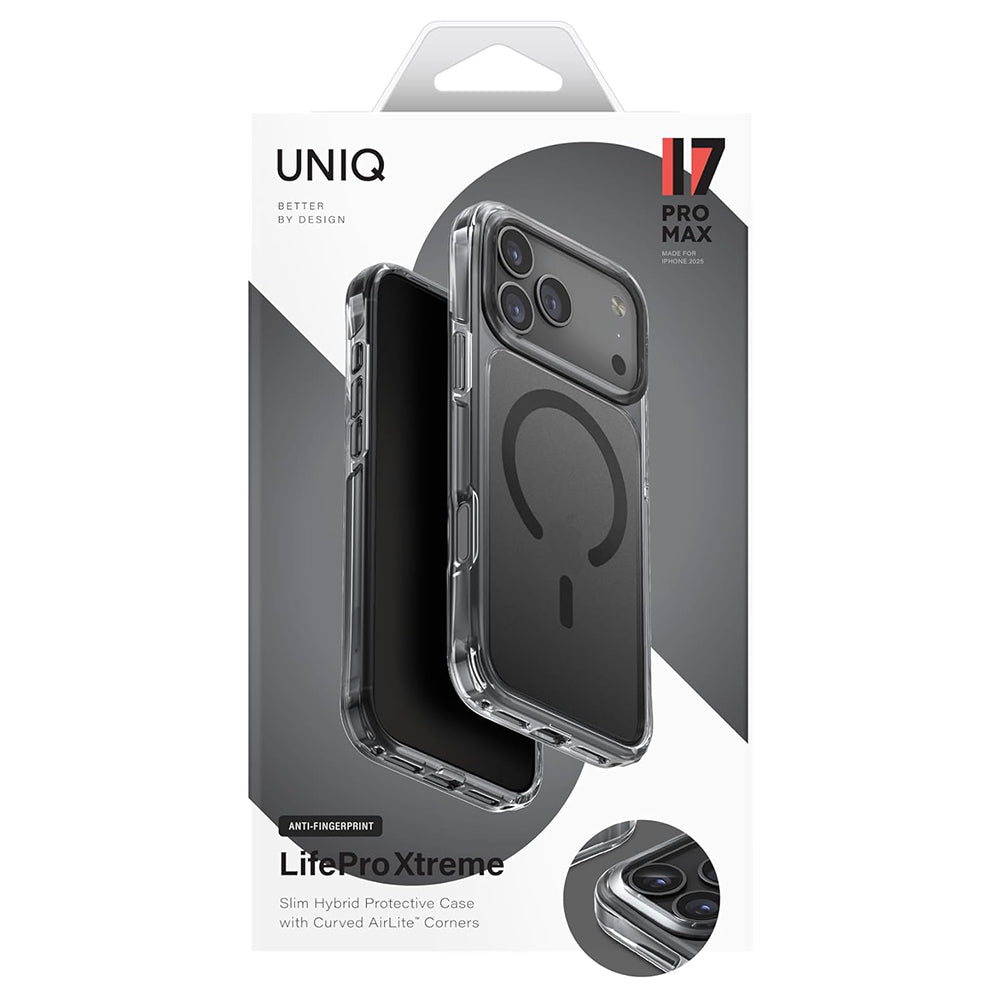 Custodia MagSafe per Apple iPhone 17 Pro, UNIQ, LifePro Xtreme MagClick, Nera
