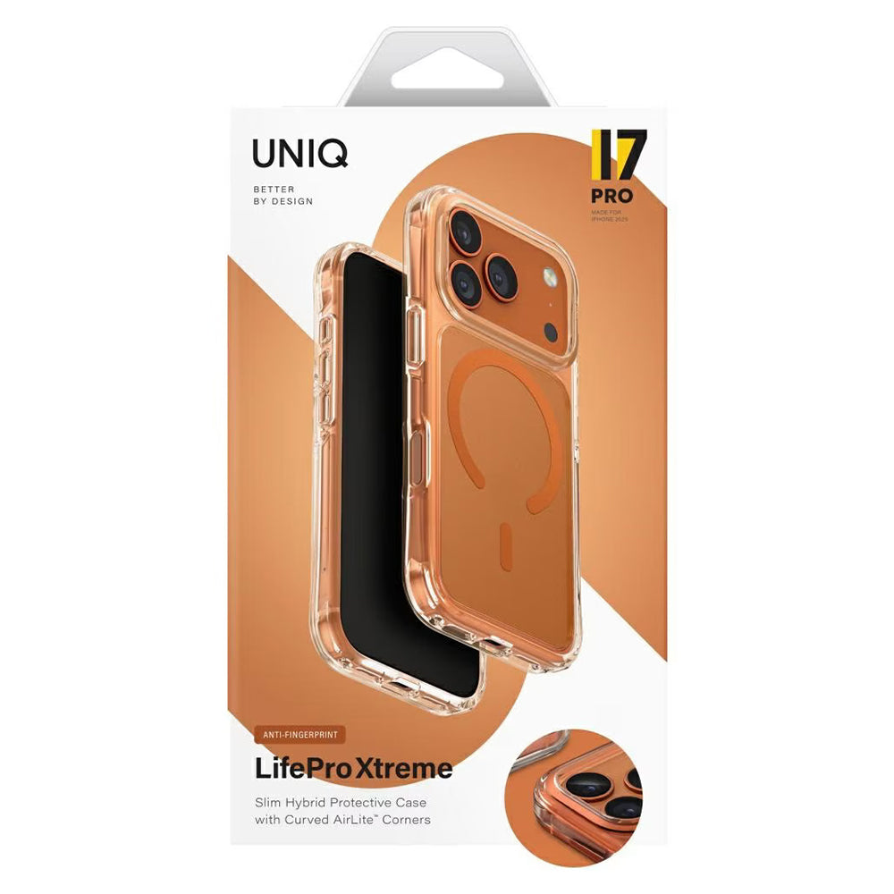 Custodia MagSafe per Apple iPhone 17 Pro, UNIQ, LifePro Xtreme MagClick, Arancione