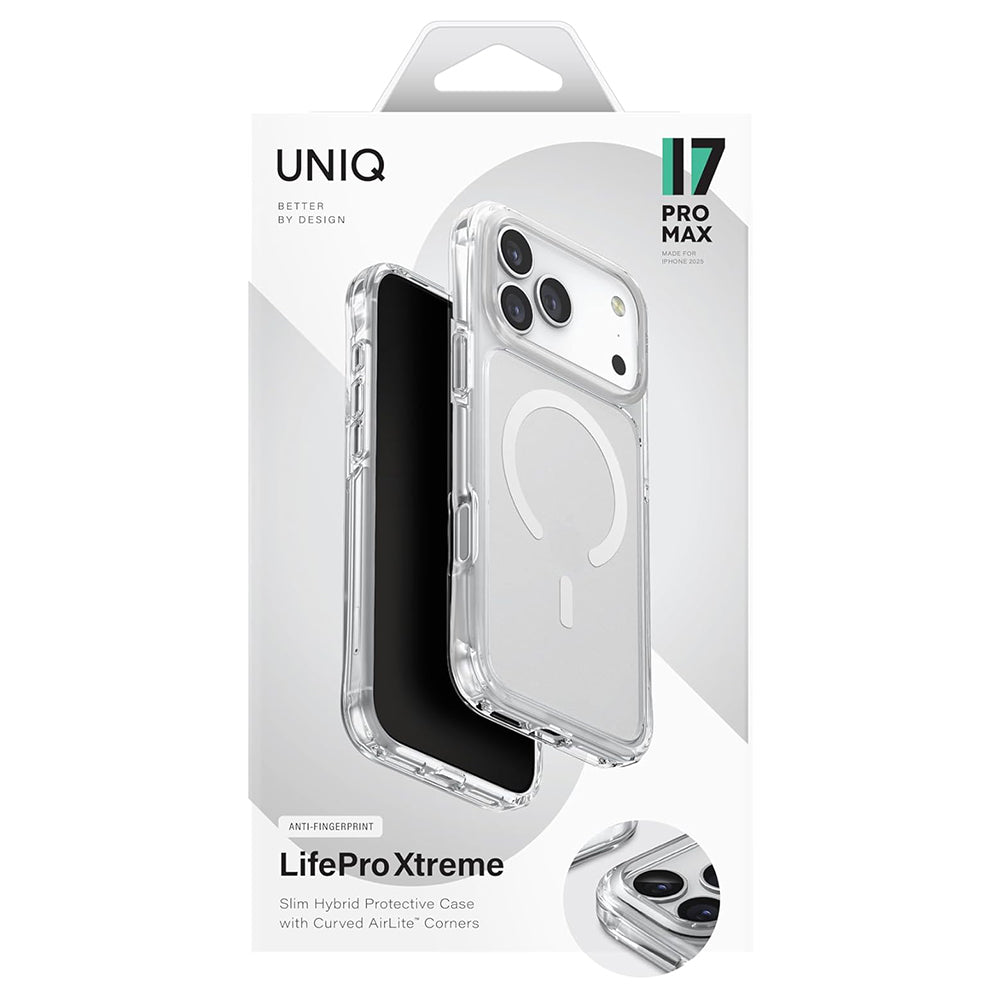 MagSafe Hülle für Apple iPhone 17 Pro, UNIQ, LifePro Xtreme MagClick, Transparent