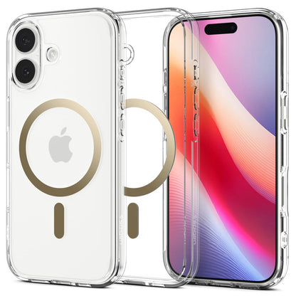Coque MagSafe pour Apple iPhone 17, Spigen, Ultra Hybrid, Or Transparent