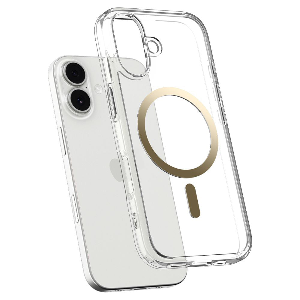 Coque MagSafe pour Apple iPhone 17, Spigen, Ultra Hybrid, Or Transparent