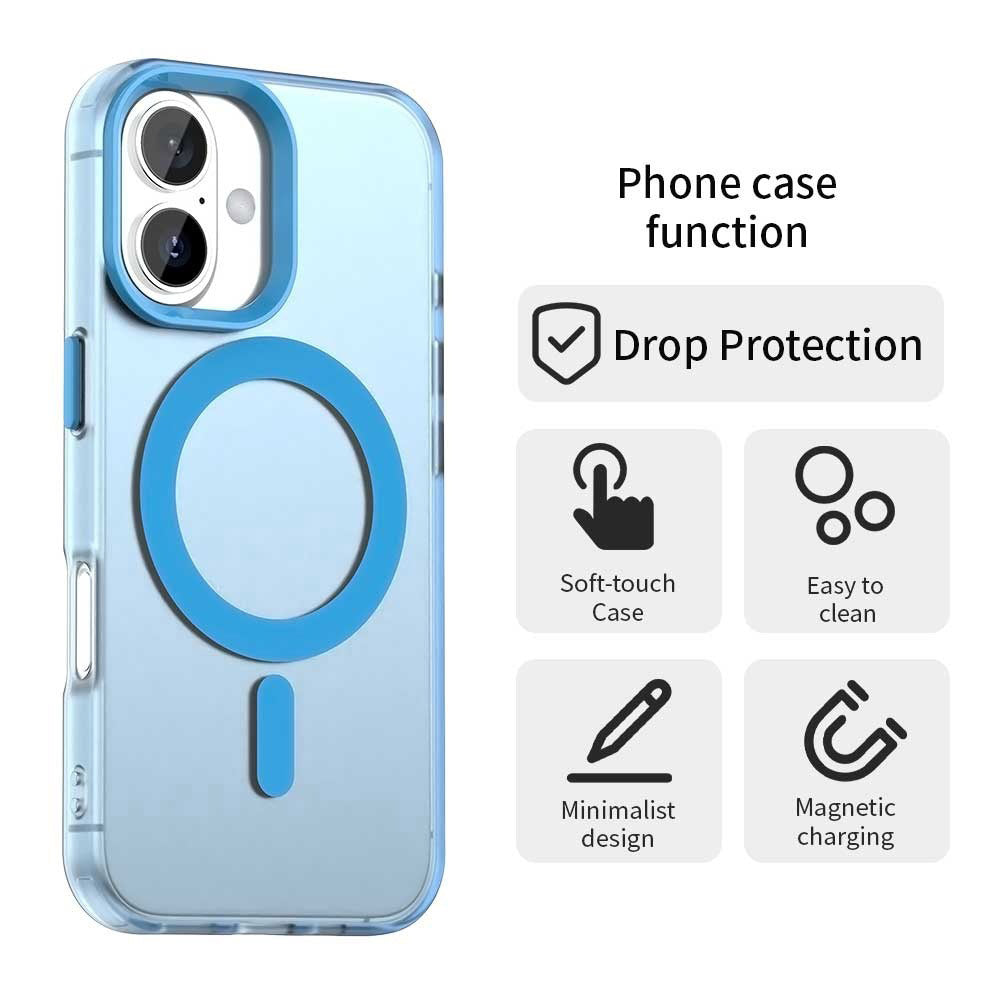 Coque MagSafe pour Apple iPhone 17, Techsuit, CandyCase, Bleue