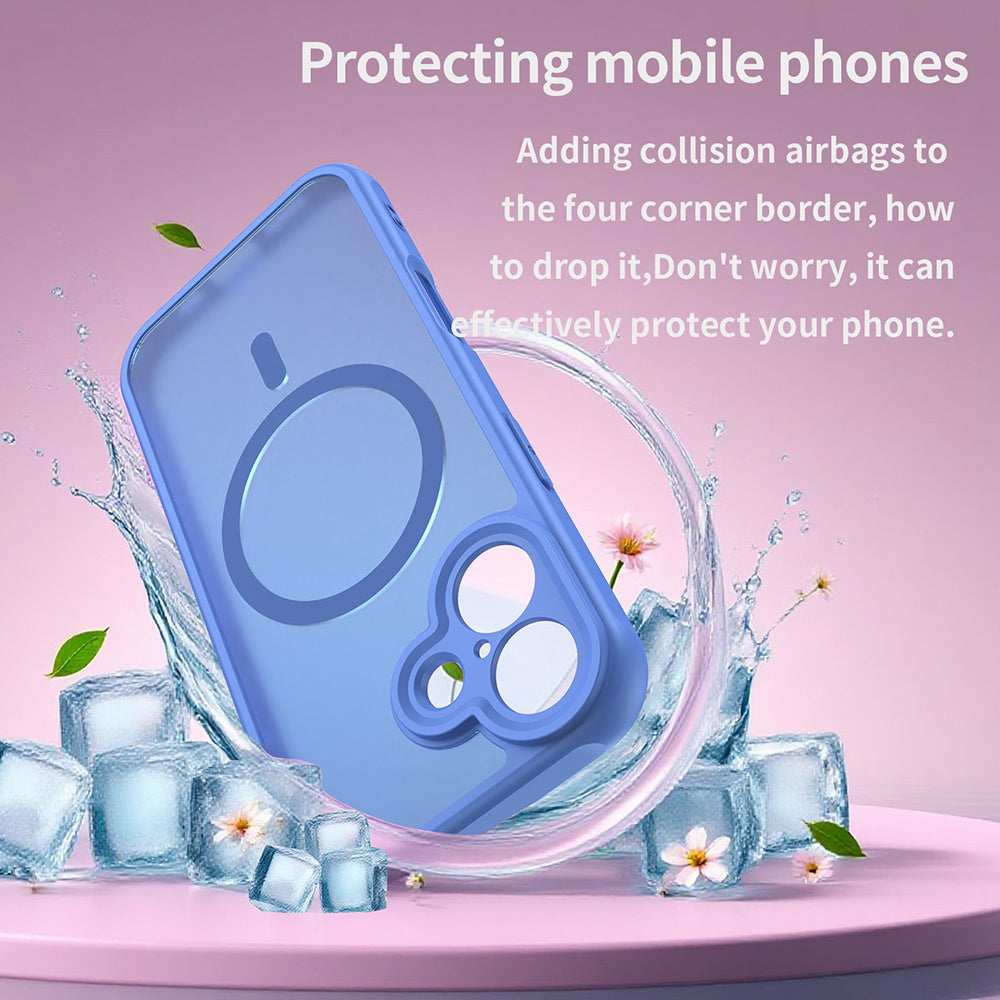 Custodia MagSafe per Apple iPhone 17, Techsuit, HaloFrost II, Blu