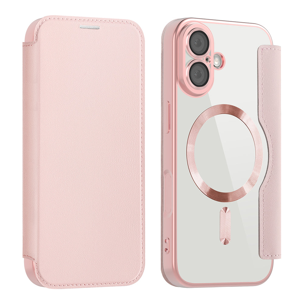 Étui MagSafe pour Apple iPhone 17, Techsuit, SmartMag Book, Rose