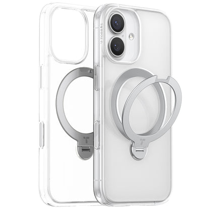 Coque MagSafe pour Apple iPhone 17, Torras, Ostand Spin, Transparente