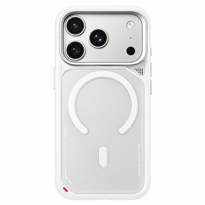Coque MagSafe pour Apple iPhone 18 Pro / 17 Pro, Blueo, support avec dissipation thermique, blanc satiné